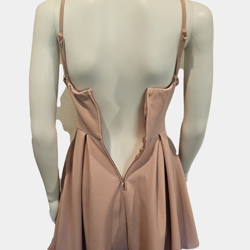 B Darling Pleated Sleeveless Pink Fit And Flare Mini Dress Size 1-2 - Picture 5 of 11
